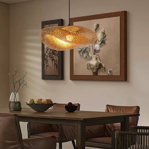 Immax BOHO HILO designové závěsné svítidlo, D60cm. E27, bambus