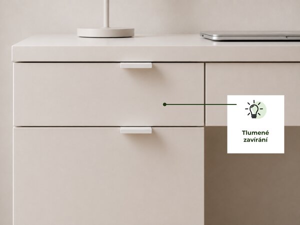 Dětský psací stůl MODEL se šuplíky a skříňkou - Námořnická modrá s černým úchytem, 100x60 cm, Zvolte stranu: Pravá