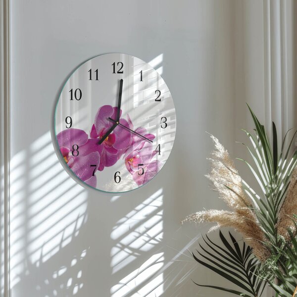 Skleněné nástěnné hodiny Orchidej zsoc-fi30-00177181