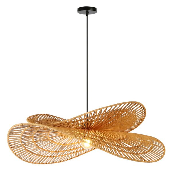 Immax BOHO MARIPOSA designové závěsné svítidlo, D80cm. E27, přírodní juta