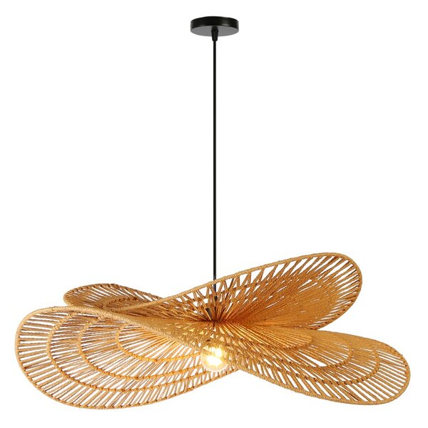 Immax BOHO MARIPOSA designové závěsné svítidlo, D80cm. E27, přírodní juta