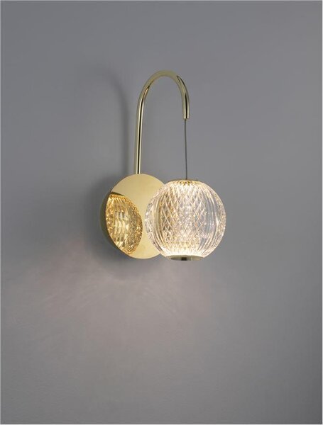 Nova Luce Nástěnné LED svítidlo BRILLANTE zlatý hliník a akryl 4.2W 3200K IP44