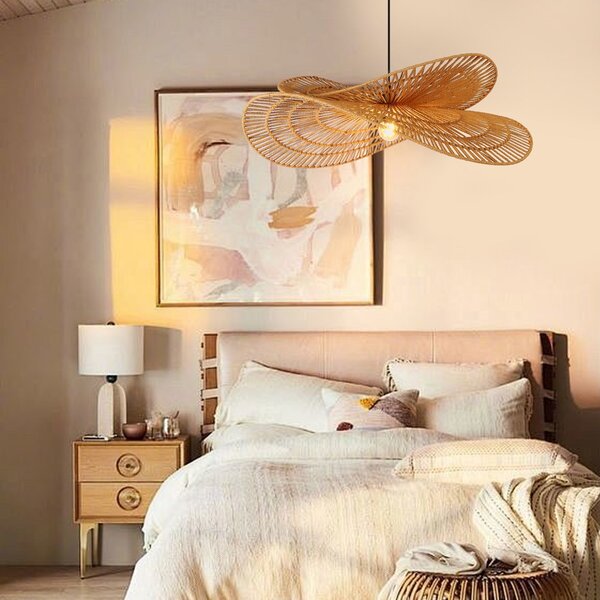 Immax BOHO MARIPOSA designové závěsné svítidlo, D80cm. E27, přírodní juta