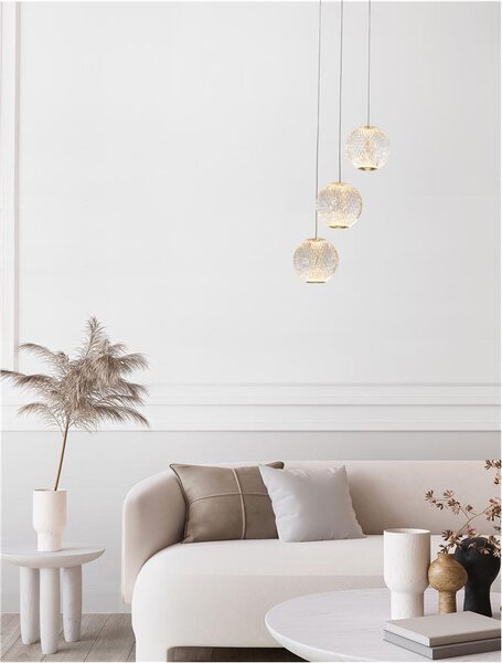Nova Luce Závěsné LED svítidlo BRILLANTE zlatý hliník a akryl 15W 3200K stmívatelné