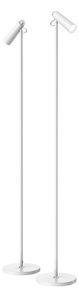 LED podlahová lampa Immax TIT, bílá se stříbrnými prvky, CCT