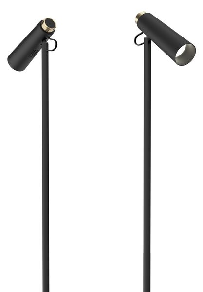 LED podlahová lampa Immax TIT, černá se zlatými prvky, CCT