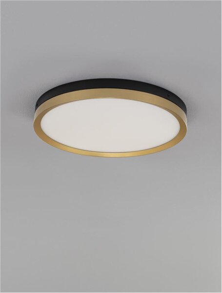 Nova Luce Stropní LED svítidlo CANTRIA černá a zlatá mosaz 31W 3000K