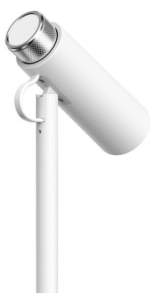 LED stolni lampička Immax TIT s Qi nabíjením, bílá se stříbrnými prvky