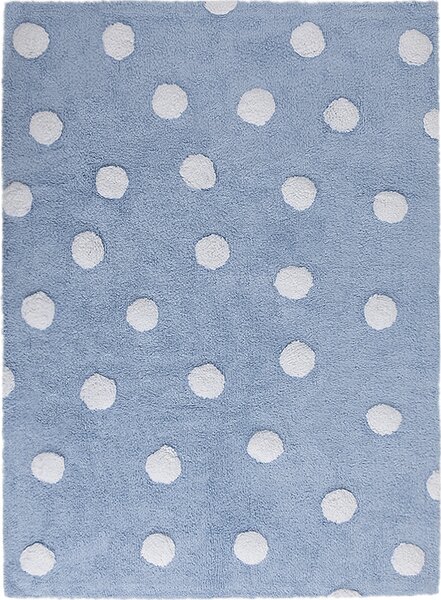 Ručně tkaný kusový koberec Polka Dots Blue-White