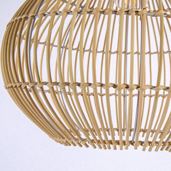 Immax BOHO PELO designové závěsné svítidlo, 40x40cm. E27, přírodní ratan