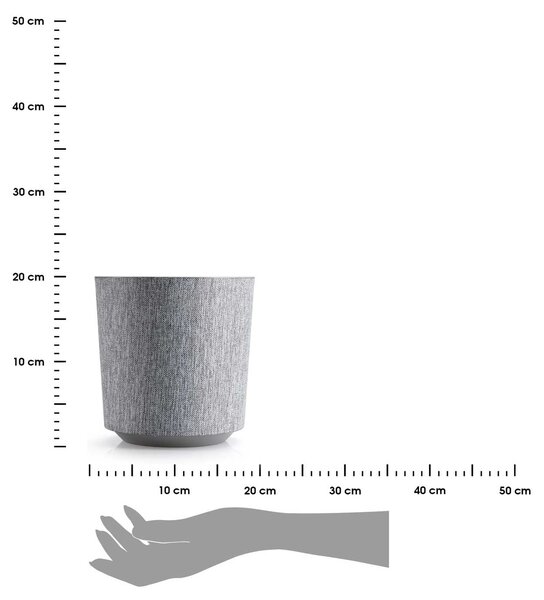 PLASTOVÝ KVĚTINÁČ ALOE TX 19,5X20 CM ŠEDÁ