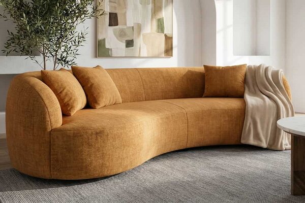 Designová pohovka Pasquale 230 cm hořčičný samet