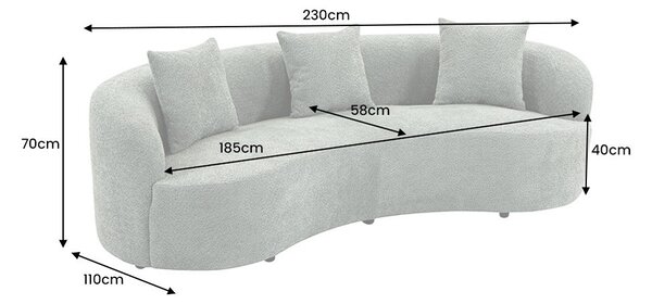 Designová pohovka Pasquale 230 cm šalvějová zelená