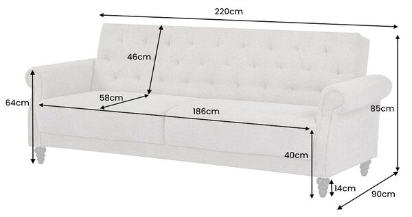 Designová rozkládací pohovka Scarlet 220 cm šedo-hnědý samet
