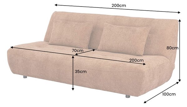Designová rozkládací pohovka Litonya 200 cm rezavě-hnědá