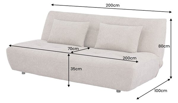 Designová rozkládací pohovka Litonya 200 cm šedo-hnědá