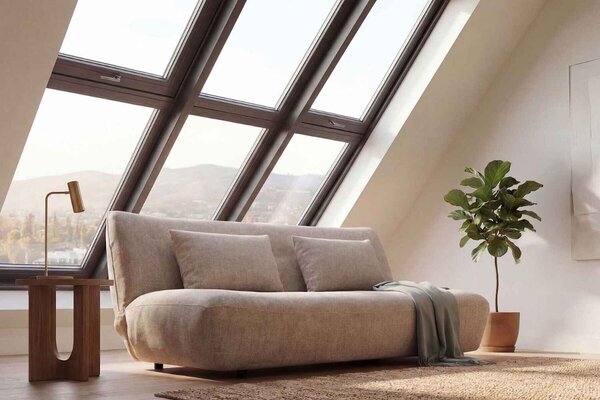 Designová rozkládací pohovka Litonya 200 cm šedo-hnědá