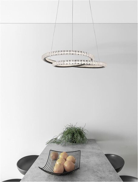 Nova Luce Závěsné LED svítidlo GINEVRA černý hliník a akryl 45W 3000K stmívatelné