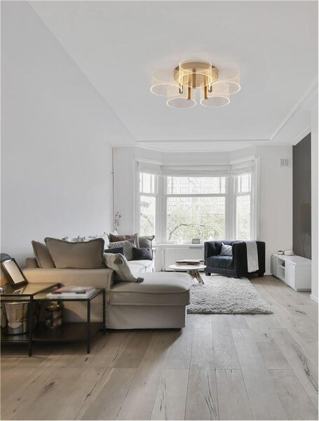 Nova Luce Stropní LED svítidlo GATLIN mosazný zlatý kov a akryl 28W 3000K stmívatelné
