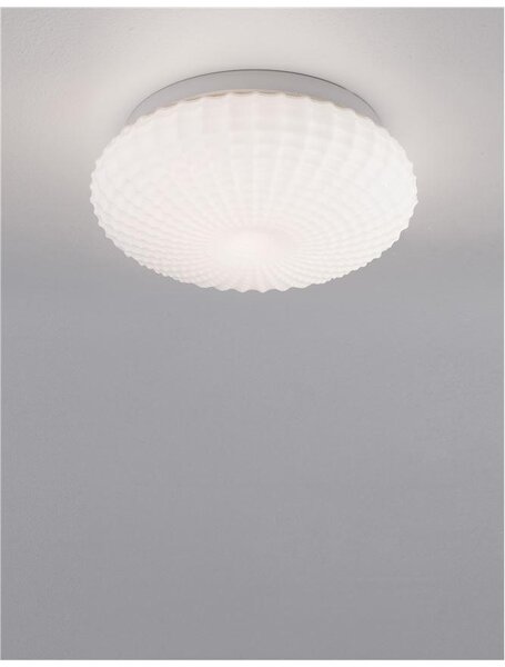 Nova Luce Stropní svítidlo CLAM bílé sklo bílá kov E27 2x12W IP44