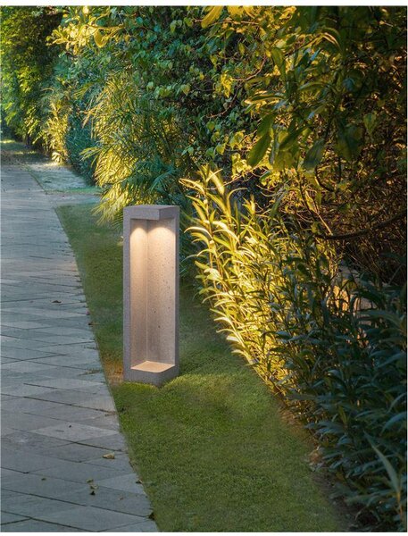 Nova Luce Venkovní sloupkové svítidlo GRANTE šedý beton a hliník LED 5W 3000K IP65