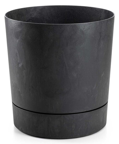 PLASTOVÝ KVĚTINÁČ AZALEA 35X37 CM IMITACE BETONU ČERNÁ