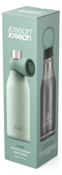 Cestovní nerezová lahev v mentolové barvě 500 ml Loop – Joseph Joseph