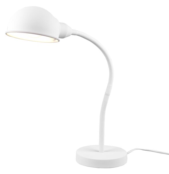 Trio 504900131 Perry, bílá stolní lampa s nastavitelnou hlavou, 1xE27, výška 46cm
