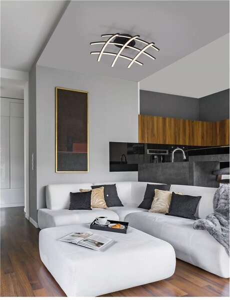 Nova Luce Stropní svítidlo NARVI černý hliník a akryl LED 36W 3000K stmívatelné