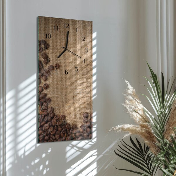Skleněné hodiny vertikální Kávová zrna zsppc-30x60-00181495