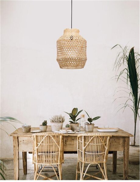 Nova Luce Závěsné svítidlo MIA přírodní ratan, E27 1x12W