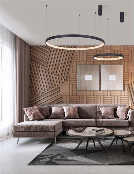 Nova Luce Závěsné LED svítidlo PRESTON, 25W 3000K stmívatelné Barva: Černá