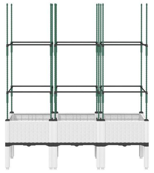 Zahradní truhlík s treláží bílý 120 x 40 x 142,5 cm PP