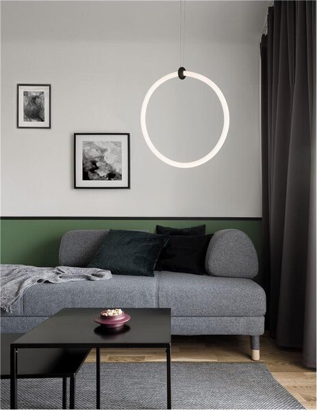 Nova Luce Závěsné svítidlo GIRDINO černý hliník a akryl LED 21W 3000K