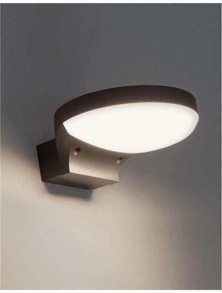 Nova Luce Venkovní nástěnné svítidlo ENZI tmavě šedý hliník akrylový difuzor LED 15W 3000K 180st. IP54