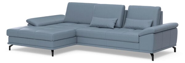 ROHOVÁ SEDAČKA, kůže, šedomodrá Sit & More - Sedací soupravy, Online Only