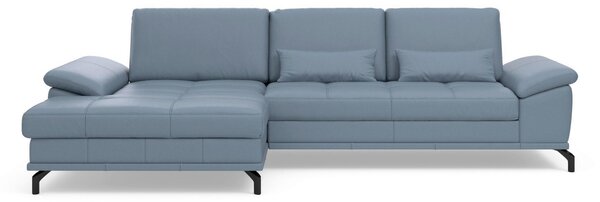 ROHOVÁ SEDAČKA, kůže, šedomodrá Sit & More - Sedací soupravy, Online Only