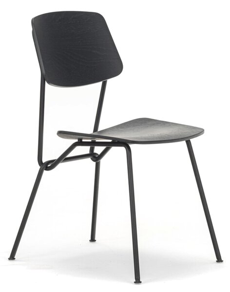 Prostoria designové židle Strain Chair - sedák ořech, podnož Saphire Blue