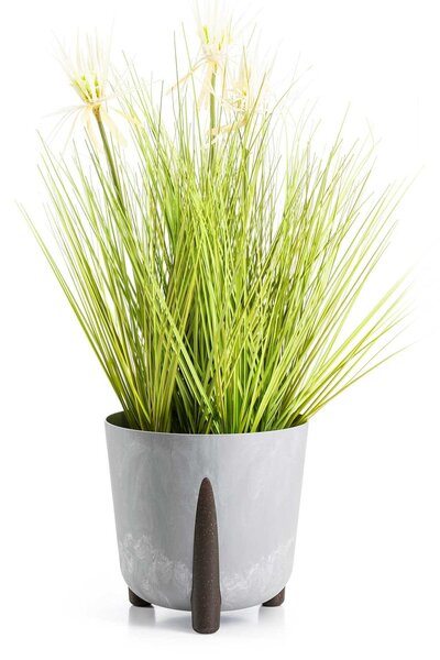 PLASTOVÝ KVĚTINÁČ MOSS 26X25 CM IMITACE BETONU ŠEDÁ