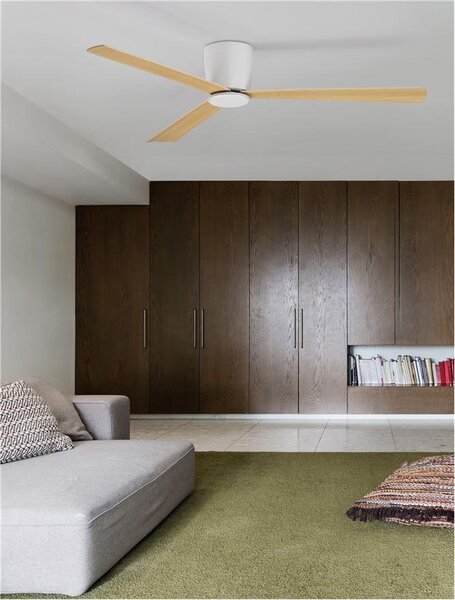 Nova Luce Stropní ventilátor DELL tělo z hliníku, 3ABS dřevěné listy Barva: Bílá