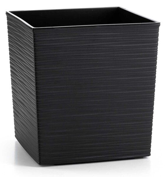 PLASTOVÝ KVĚTINÁČ FLORE RIFLO 25X25 CM ČERNÁ