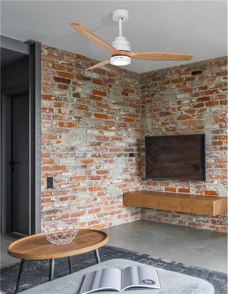 Nova Luce Stropní ventilátor se světlem NATURE, dubové dřevo, 5 rychlostí 25W LED
