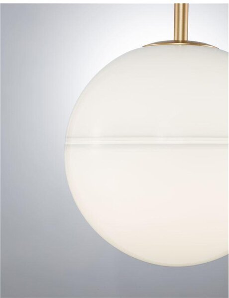 Nova Luce Závěsné svítidlo CANTONA bílé opálové sklo mosaz zlatá E27 1x12W
