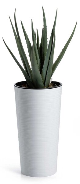 PLASTOVÝ KVĚTINÁČ URBANIKA RIFLO 19,5X36,5 CM BÍLÁ