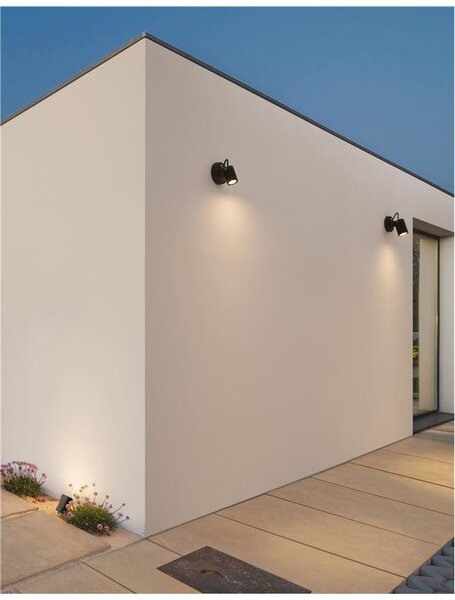 Nova Luce Venkovní nástěnné svítidlo FEND černý hliník a sklo LED 5W 3000K 21st. IP65
