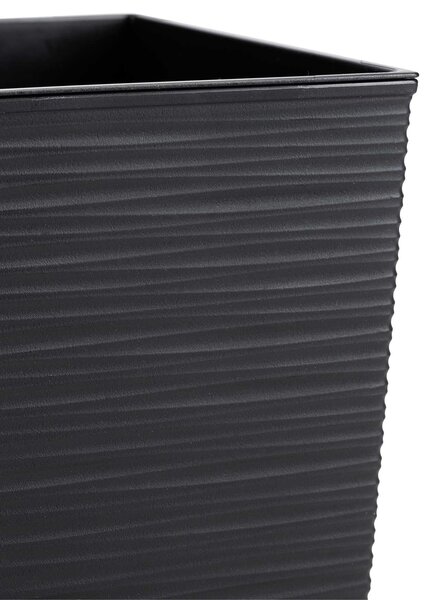 PLASTOVÝ KVĚTINÁČ FLORE RIFLO SADA 2KS 30X30 CM+25X25 CM ČERNÁ