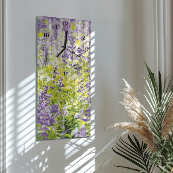Skleněné hodiny vertikální Levandule zsppc-30x60-00175249