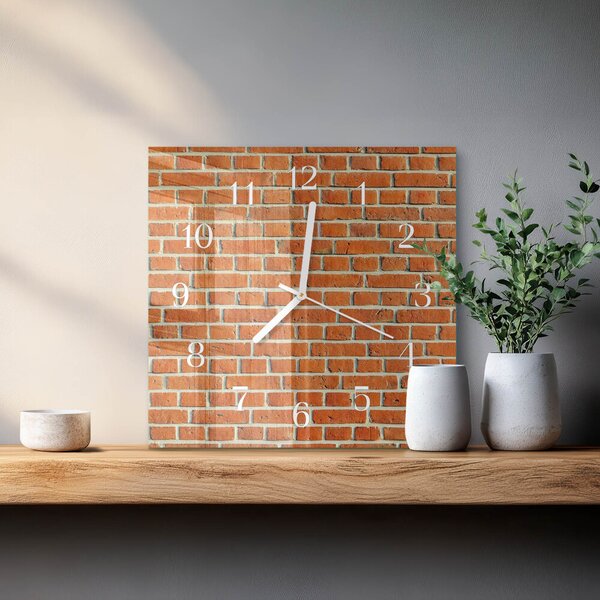 Skleněné hodiny Cihlový zskb-30x30-00085042