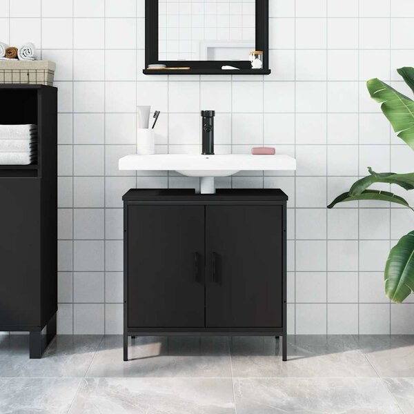Koupelnová skříňka pod umyvadlo černá 60x30x60 cm kompozit