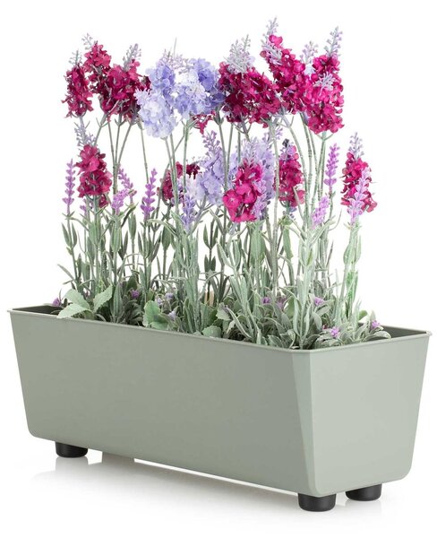 PLASTOVÝ KVĚTINÁČ SALVIA 37,5X17 CM ZELENÁ